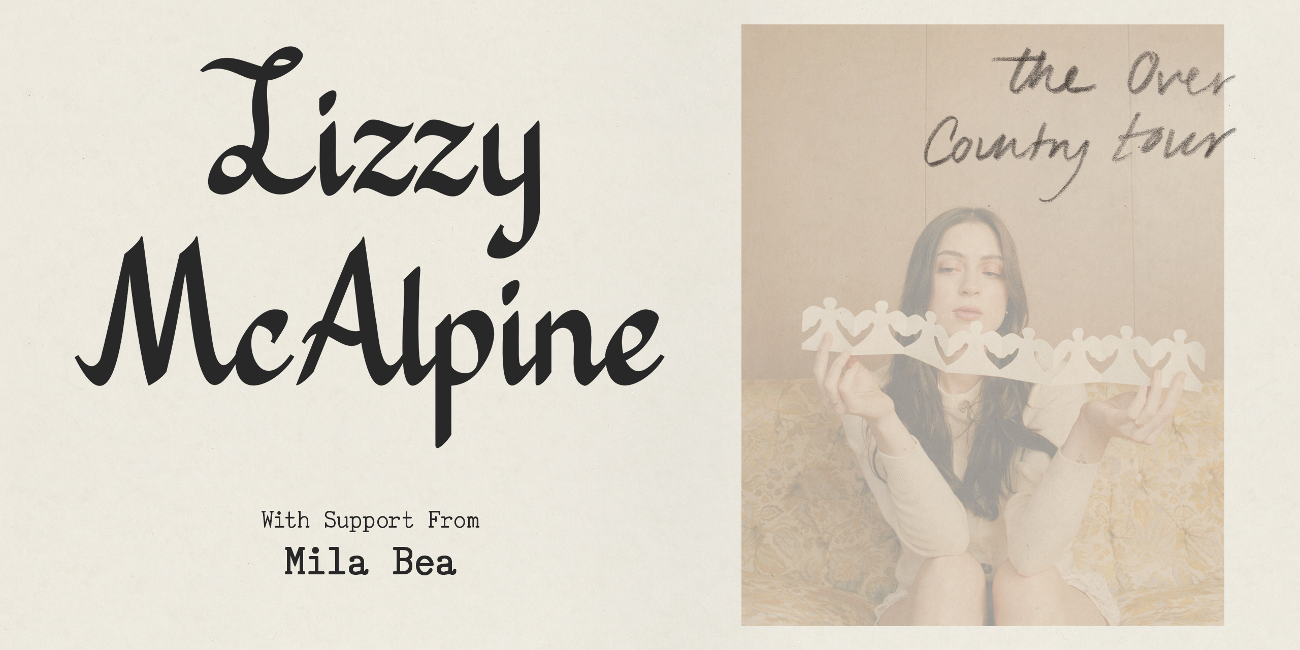 Tour poster for Lizzy McAlpine in NZ