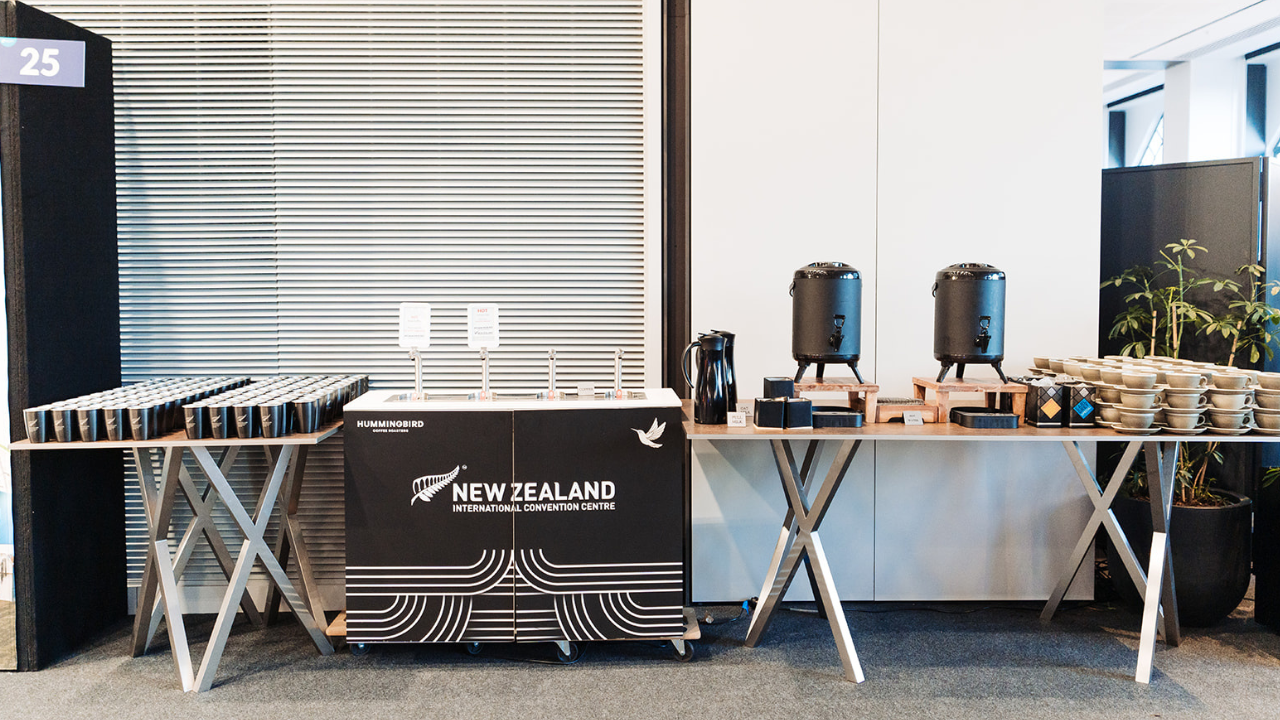Reusable coffee cups at NZICC