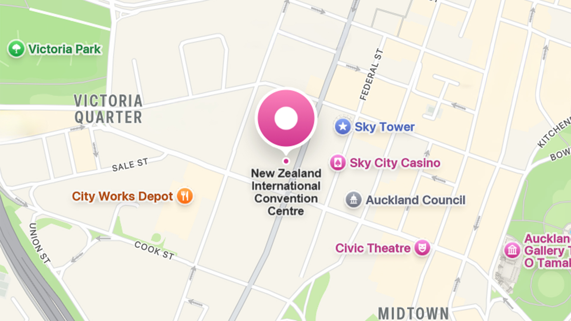 NZICC Apple maps location Auckland New Zealand