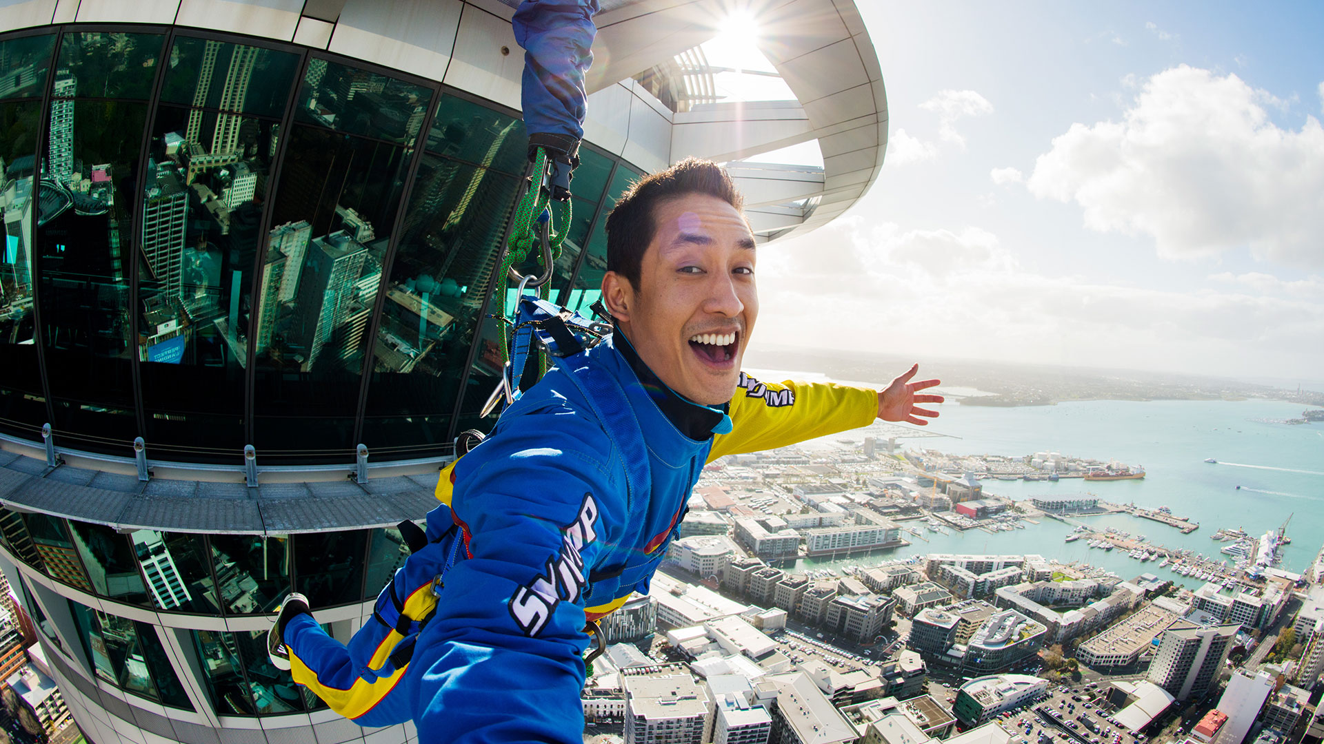 SkyJump of the sky tower in Auckland New Zealand